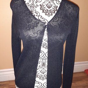 Vintage Sexy Black Sheer Viscose Evening Cardigan